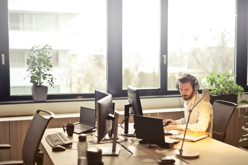 A West Chester office worker working his desk job